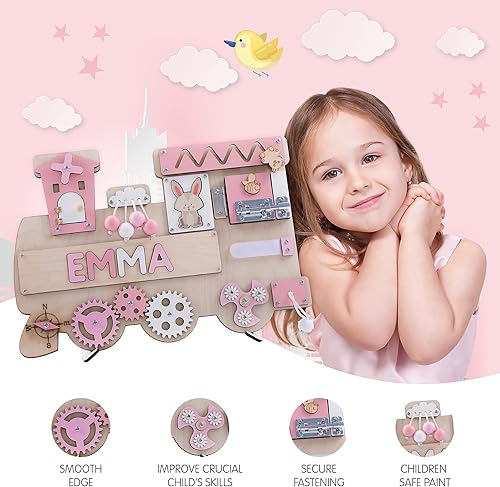 Miniatura 5 de Customized Name Puzzle for Toddlers (Fixed I J Letters) Personalized Toddlers Busy Board, Baby Personalized Board for 1-5 Years Old, Montessori Toys