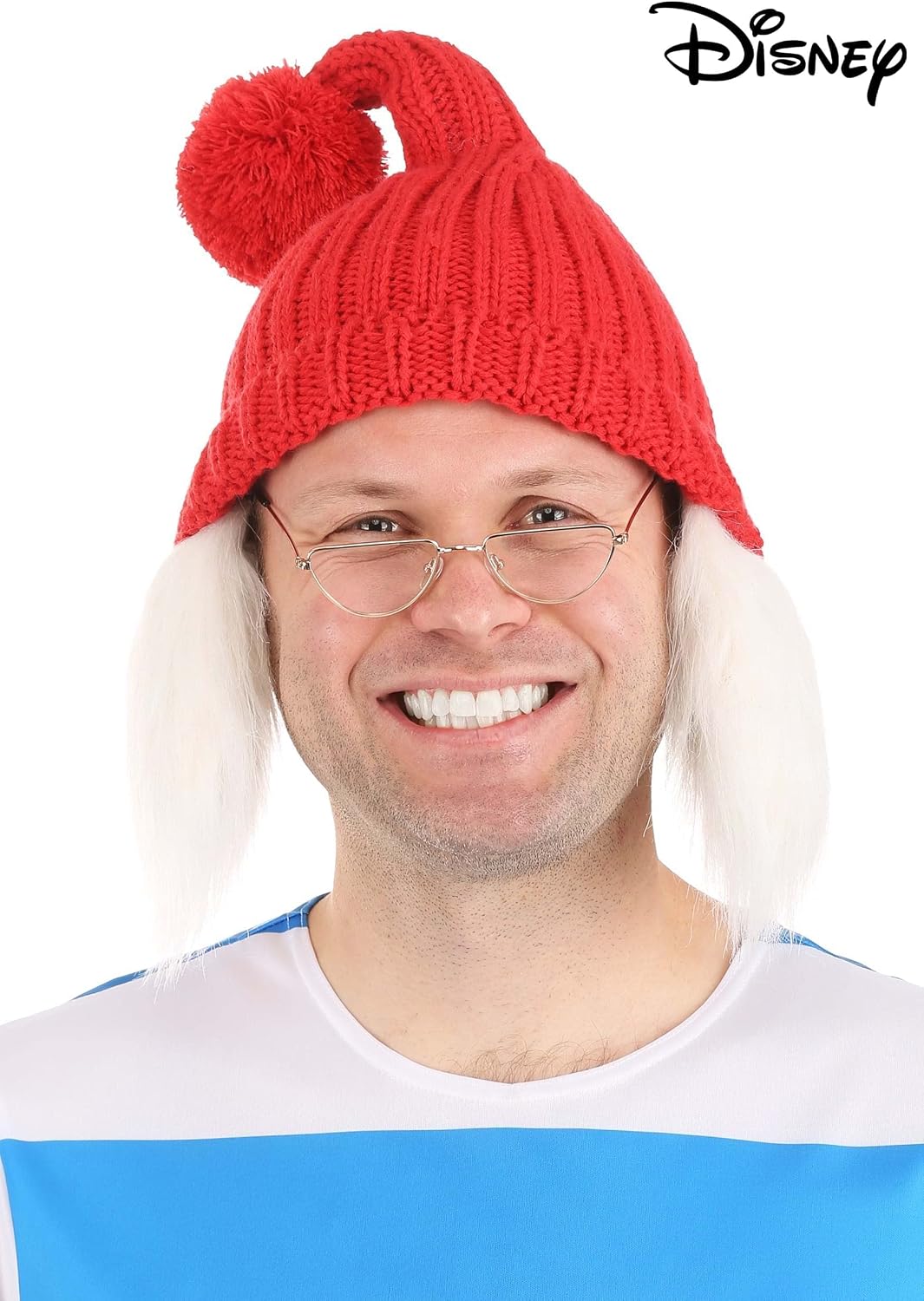 Disney Peter Pan Mr. Smee Hat & Glasses Costume Kit - Knit Hat with Faux Hair and Gold-Tone Glasses