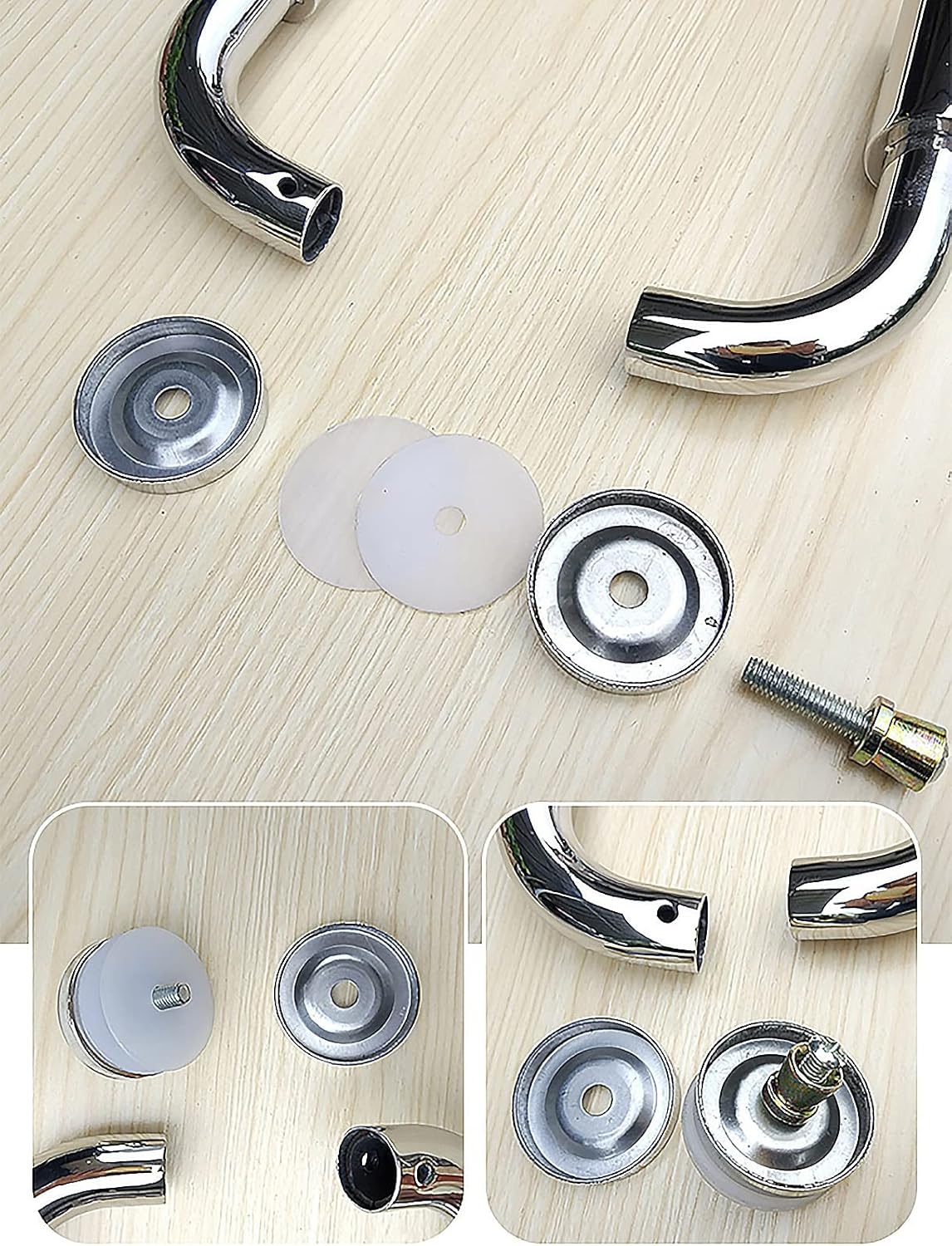 Commercial Glass Door Handle 2 Pack- 34/49/54/64/84/94/124 cm Long, Acrylic Clear Crystal Sliding Shower Gate Push Pull Bar, Double Sided Install/Hole Spacing: 50Cm/19.6In