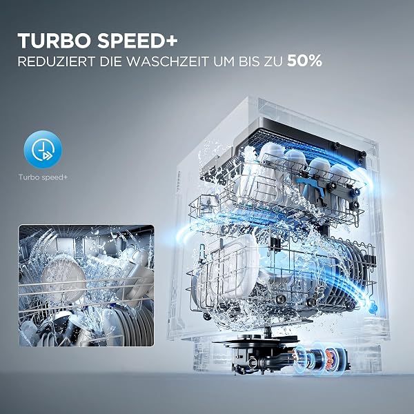 Midea MDWEB1403MB-EA Spülmaschine Vollintegriert 60 cm, 14 Maßgedecke, 9 Programme, Automatische Türöffnung, LED Display, 1/2 Halbe Ladung, Startverzögerung, Geschirrspüler Einbaugerät mit WIFI, 42dB - 5