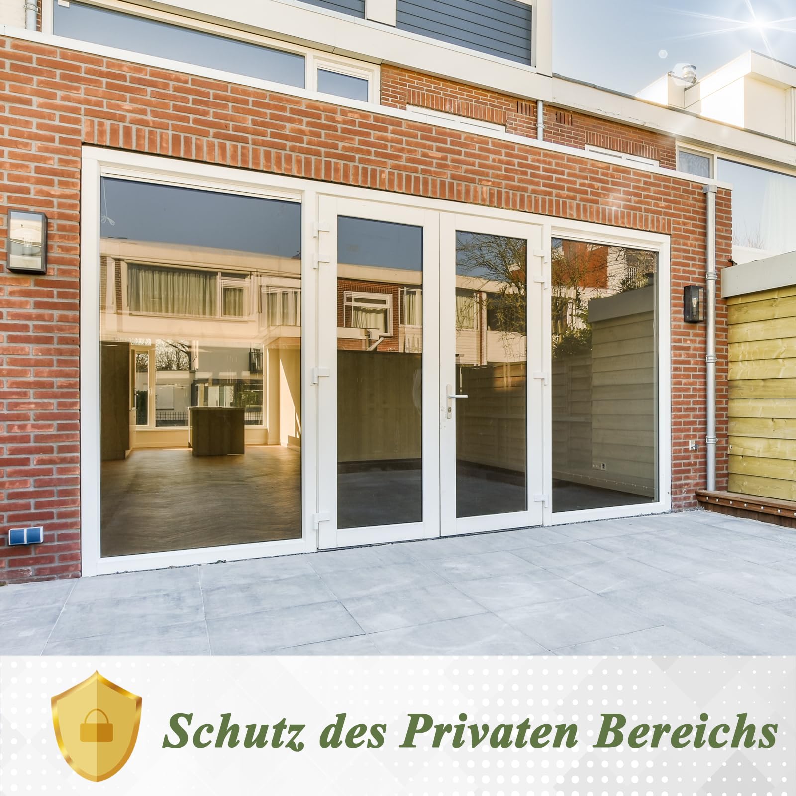 Fensterfolie Sonnenschutz Spiegelfolie Fenster Sichtschutz Hitzeschutzfolie | HOMTOL Silber 118x400cm Sonnenschutzfolie Fenster außen&Innen, UV Folie Fenster Hitzeschutz, Statisch-haftend, ohne Kleber