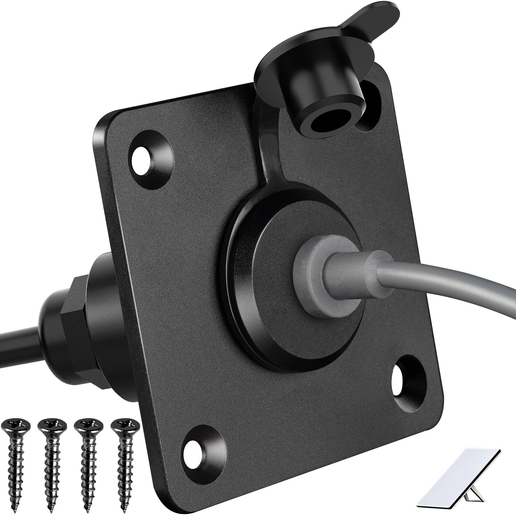 Waterproof Wall Socket Passthrough for Starlink Mini, Aluminum DC 5.5 x 2.1 Female Power Connector Outlet/Port – Perfect for RV Campervan, Caravan, Motorhome, Battery Box (with Panel)