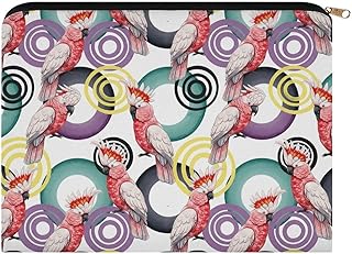 Makeup Organizer Bag Colorful Parrots Geometr...