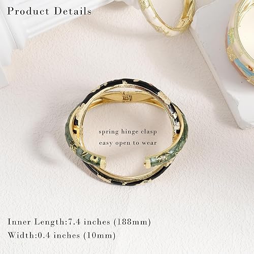 Miniatura 6 de Pulsera de flores vintage Chinoiserie Cloisonne para verano, elegante, vibrante, joyería étnica, regalos para mujeres, mejor amiga, mamá, hermana