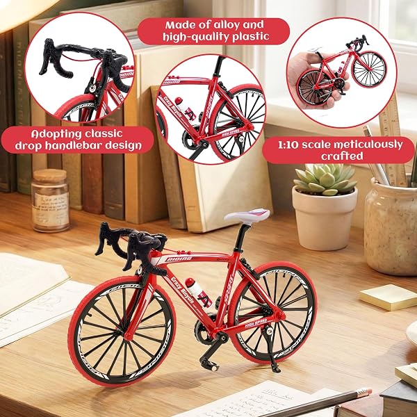 Zhenzhenlo Dita bicicletta, 1:10, giocattolo per bicicletta, 1:10, mini giocattolo per bicicletta, regalo per lezioni, casa, ufficio, club - 4