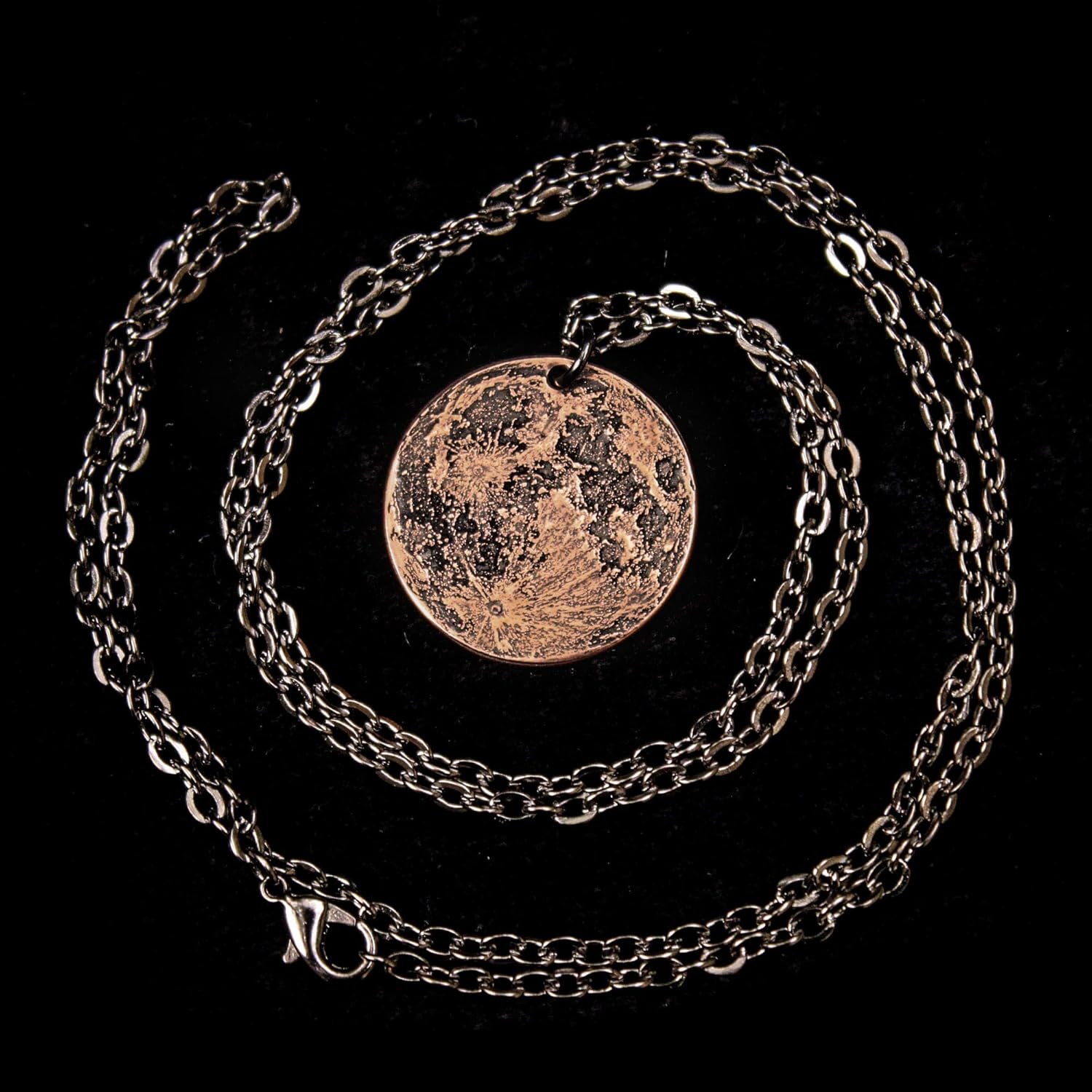 Copper Moon Necklace - Small | Lunar Reminder Large Coin Jewelry | 1" Solid Copper Pendant | Handmade by Shire Post Mint - Image 6