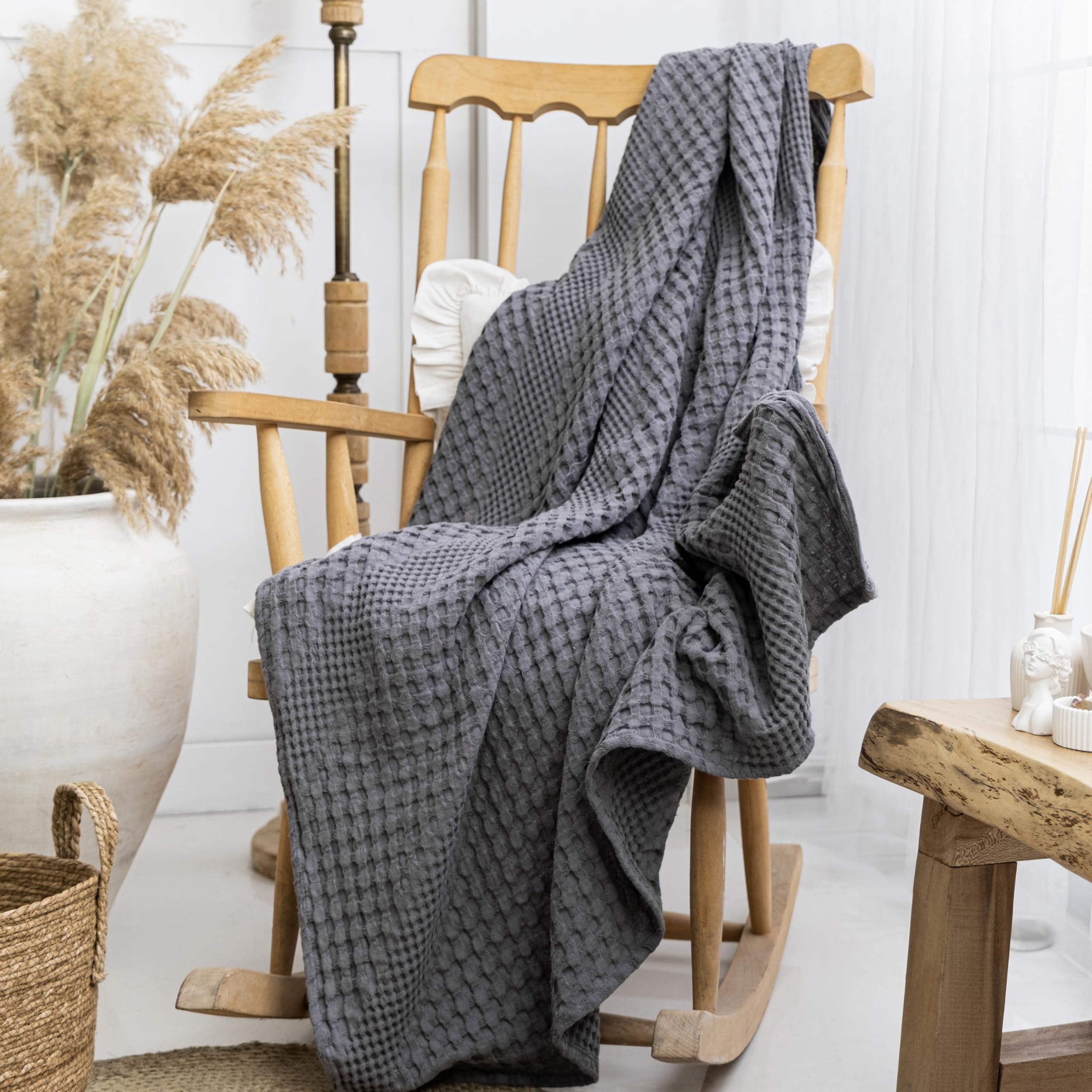 Copertura per divano in chenille reversibile con motivo geometrico