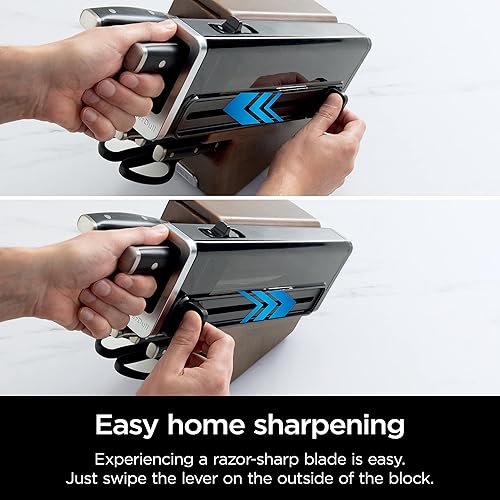 Vista 30 de Ninja - K32012 Foodi NeverDull Sistema de cuchillos de alta calidad, juego de bloques de cuchillos de 12 piezas con afilador incorporado, cuchillos