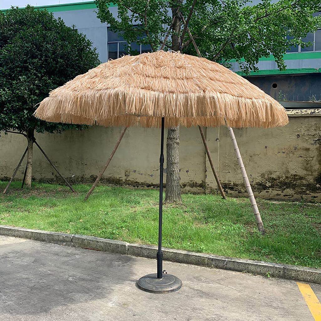 Parasol ogrodowy,Duży parasol plażowy Hula, 250cm zewnętrzny wodoodporny parasol hawajski Parasol, kryty strzechą na okrągły basen ogrodowy Patio