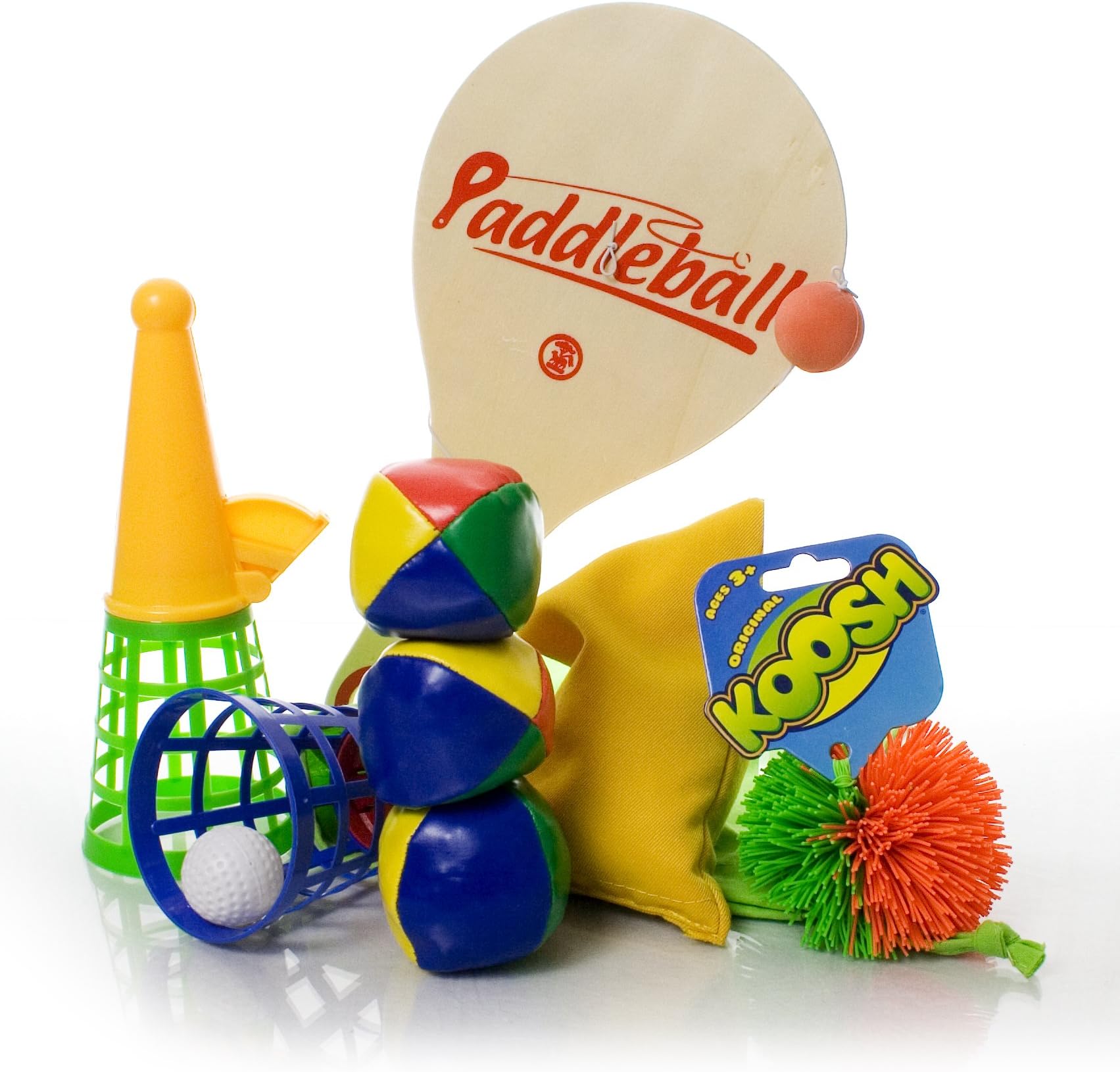 Fiddle Kit - Motor Skills - Juggling balls, Koosh ball, Bat & ball, Bean bag, Catch-it cones