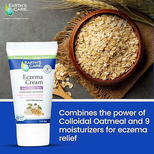 Miniatura 3 de Earth's Care Crema de eczema para adultos y niños - Crema coloidal de tratamiento de eccema de avena con 9 humectantes - 2.4 onzas