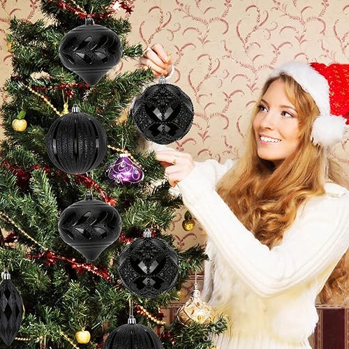 Miniatura 5 de 8 adornos de bola de Navidad de 3.94 pulgadas, no se astillan, decoración de árbol de Navidad, bolas de árbol de Navidad, adornos de Halloween