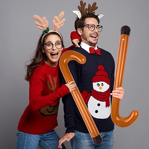 Miniatura 2 de ArtCreativity Bastón inflable grande  Juego de 2, 35 pulgadas, bastones de juguete inflables para niños de color marrón y negro, decoraciones y