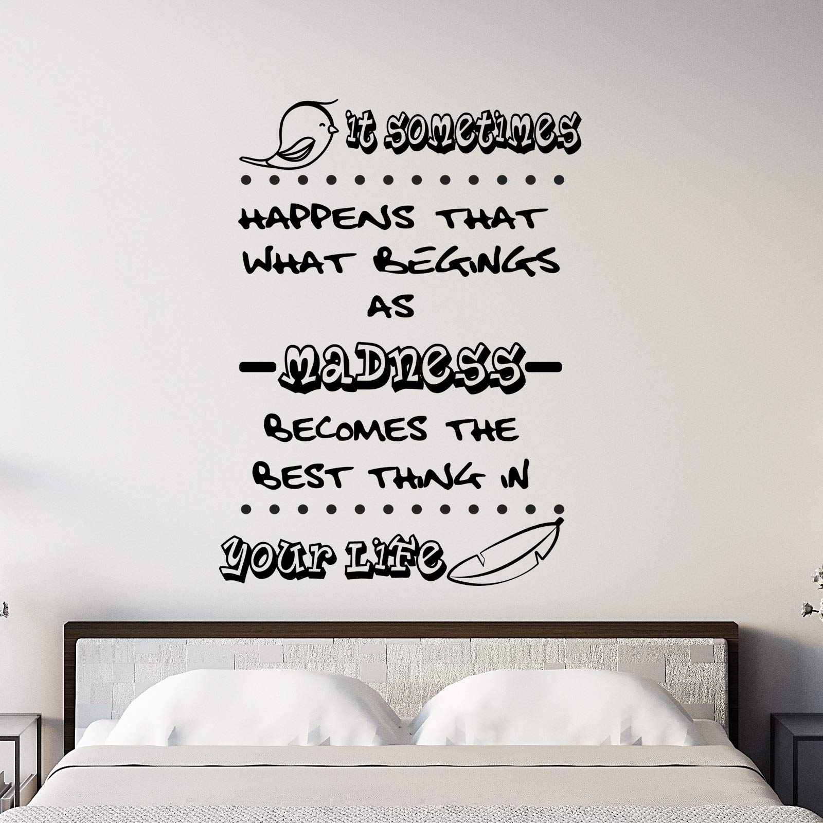 Vinilo de pared decorativo en Inglés "IT SOMETIMES HAPPENS.." Pegatinas de pared decorativa de frases celebres.Vinilo decorativo decoración hogar Docliick DC-118-ING