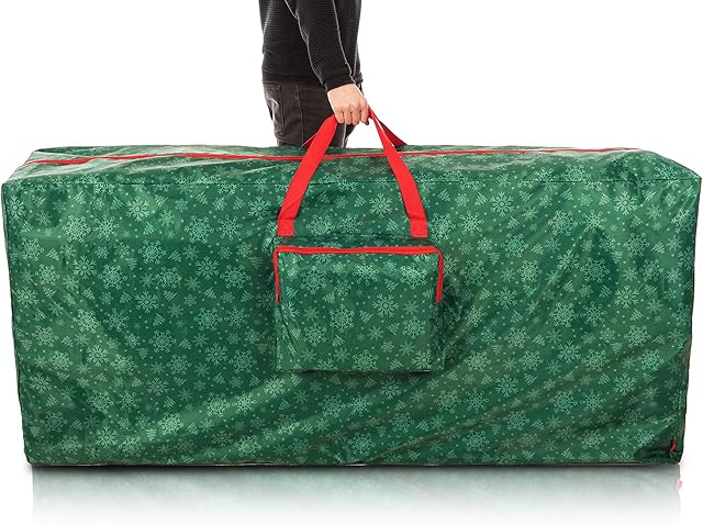 LIVIVO Deluxe Christmas Tree Decoration Lights Zip Up Sack Storage Bag Organiser For Upto 9ft Xmas Trees - Stores Ribbon Tinsel Wreath Stocking Lights Bow Tags, Gift Wrap Paper Tidy