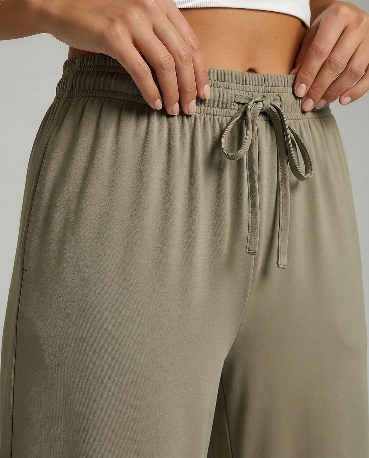Real Essentials 3 Pack: Women's Ultra-Soft Wide Leg Loose Capri Open Bottom Pants - Yoga Lounge Pockets(Available in Plus)