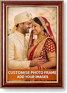 customized Wooden Photo Frame Customise Printed Picture Frame for Birthday, Anniversary, Wedding & Couple Gifts Elegant 6x8 Inch Frame (A4 Size)