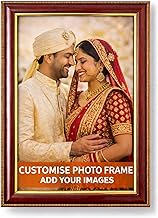 customized Wooden Photo Frame | Customise Printed Picture Frame for Birthday, Anniversary, Wedding & Couple Gifts | Elegant 6x8 Inch Frame (A4 Size)