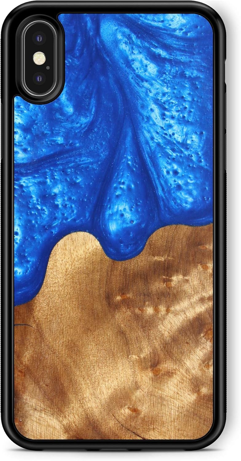 WUDN Slim Resin & Wood Phone Case (Diver's Blue) Compatible with Apple iPhone 14 Pro Max (6.7")