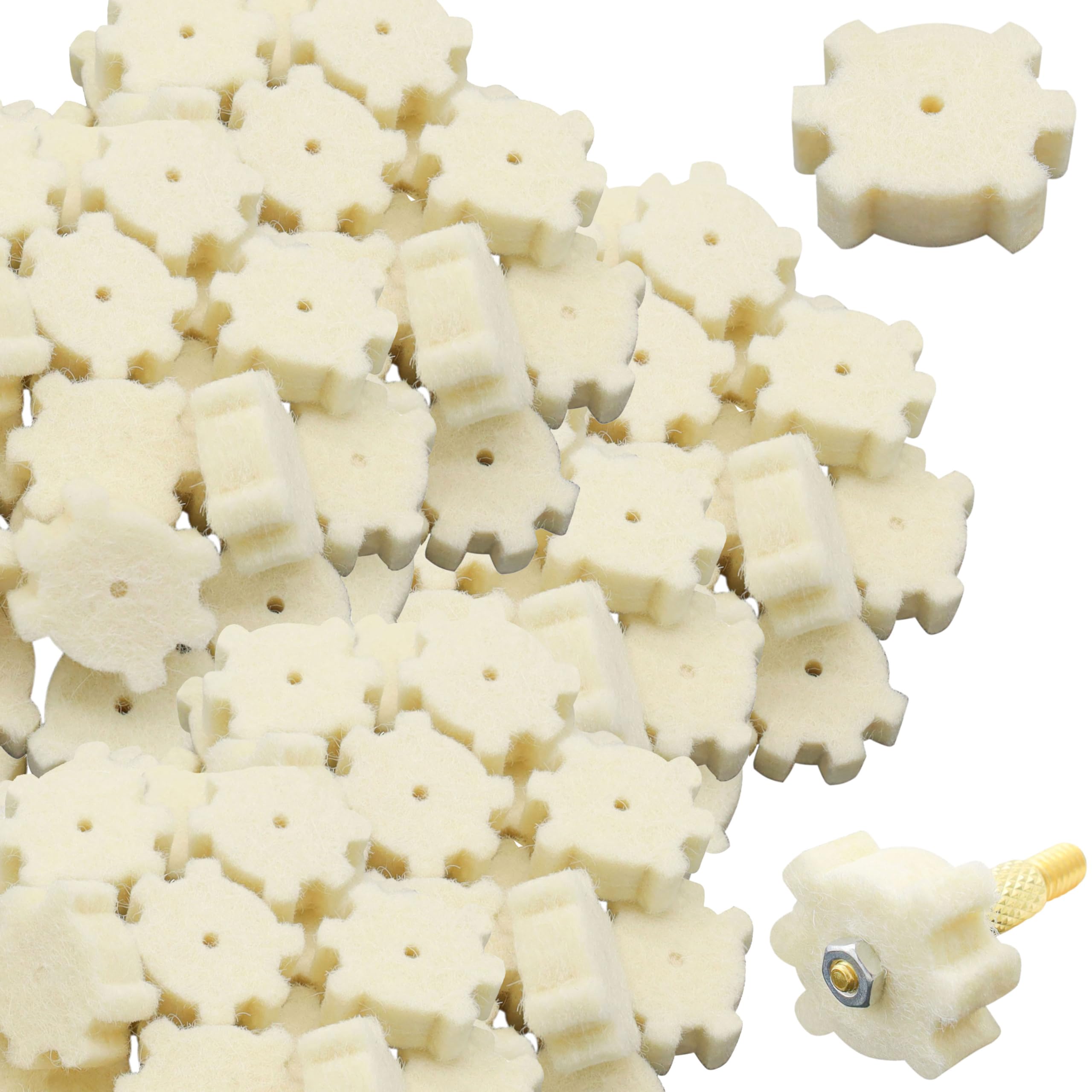 ZOEKIM .223/5.56 .300 Blackout Wool Star Chamber Cleaning Pads with Rod Fitting Adapter