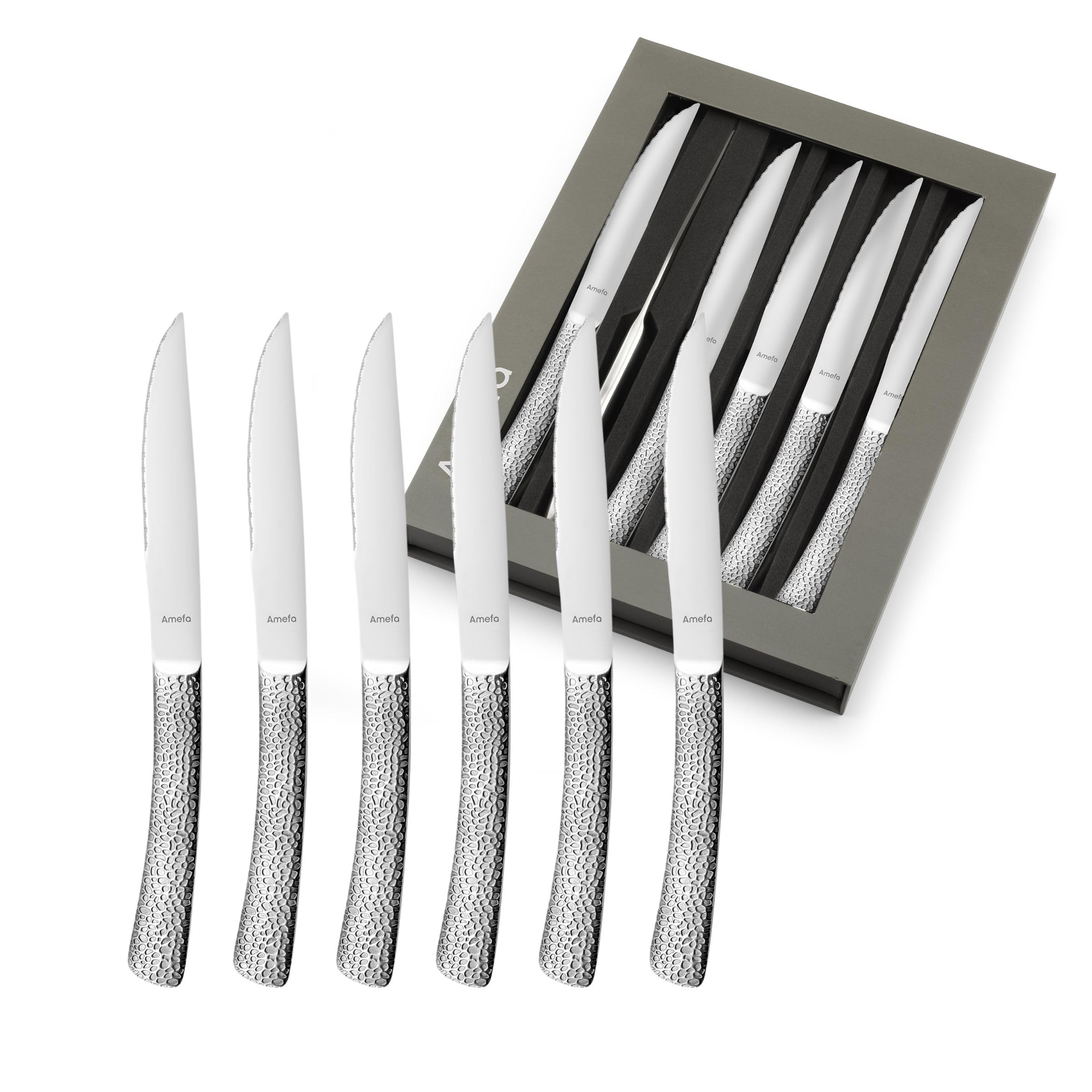 Couteaux steaks Amefa Bongo XL pour couper la viande sans effort