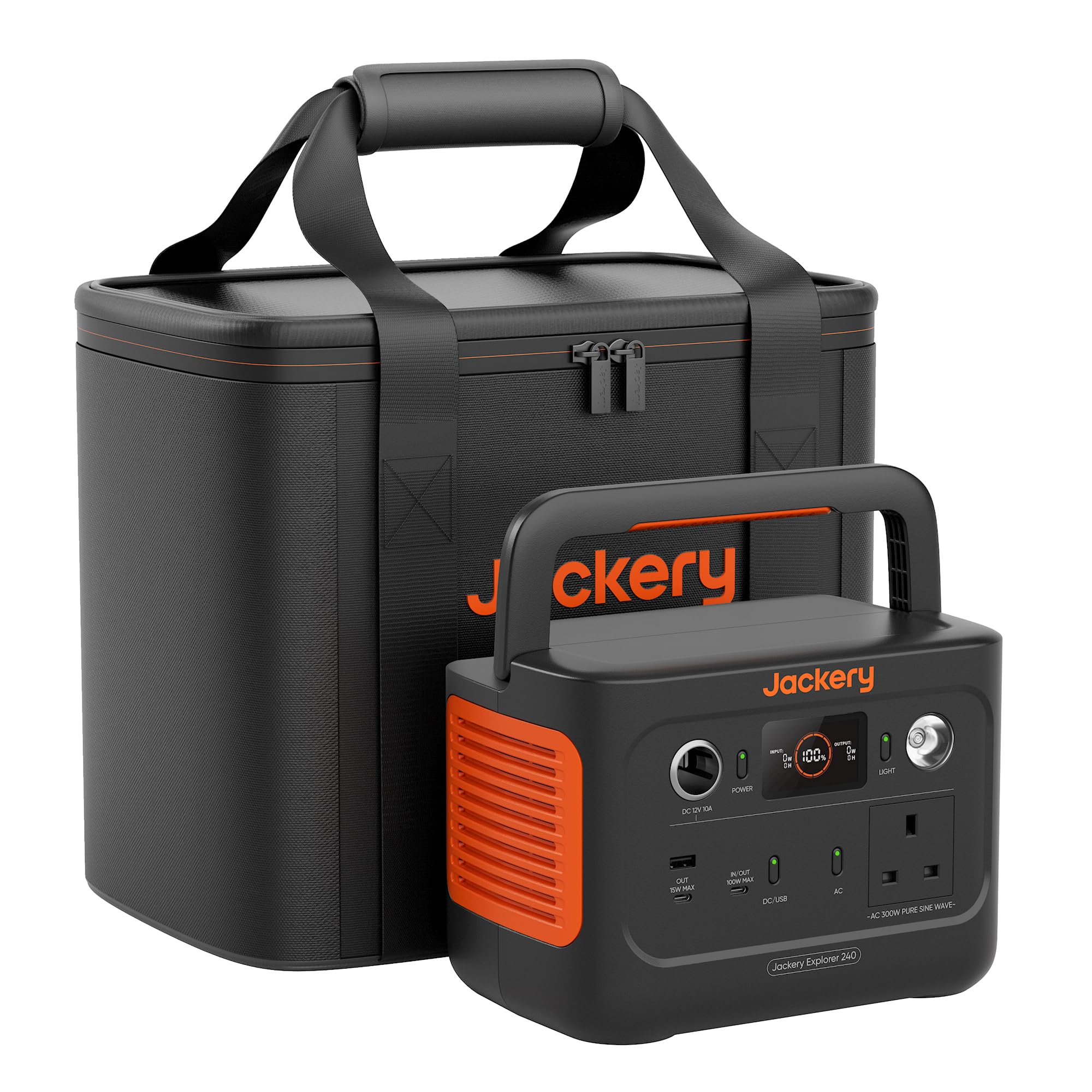 Jackery Explorer 240 v2 Portable Power Station+ S-Case Bundle, 256Wh LiFePO4 Battery, 230V/300W, Portable Power for Outdoors, Picnics, Fishing, and Travel