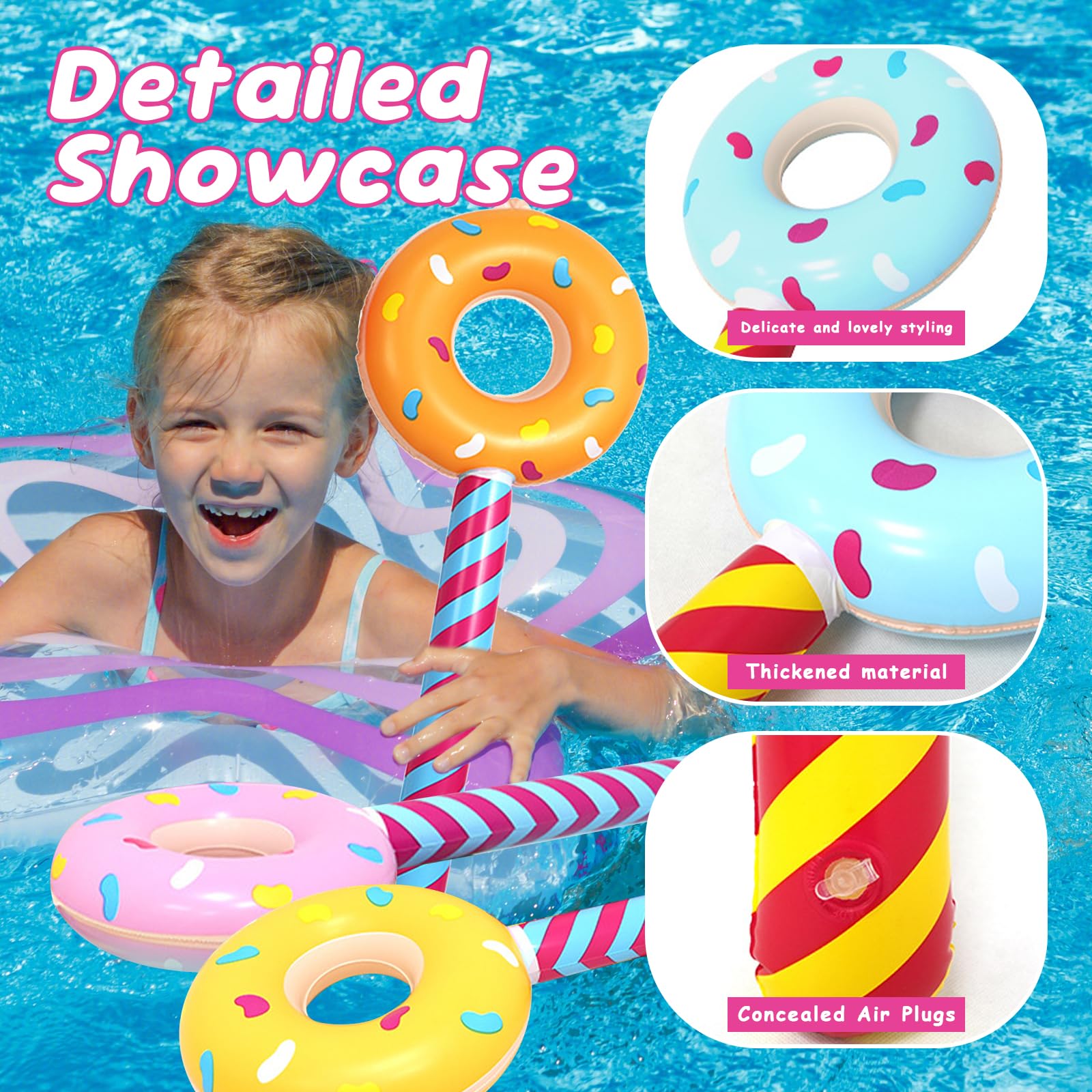 Juego De 4 Barras Inflables Con Forma De Rosquilla Para Decoración De Fiestas Y Juegos De Verano