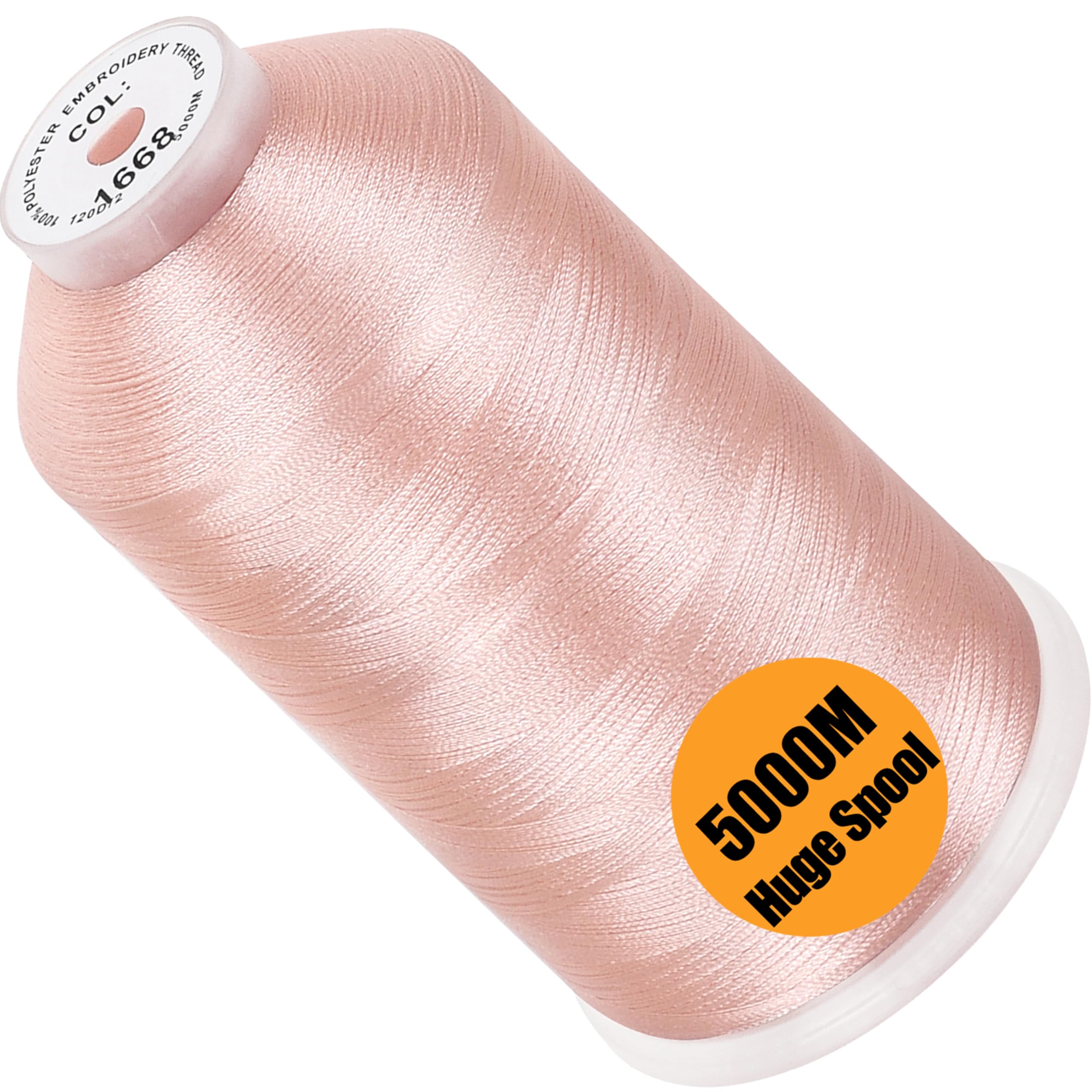 New brothread 5000M Huge Spool Embroidery Machine Thread - Flesh