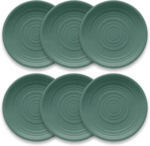 Vista 3 de Abode Homewares TarHong Planta Artisan Solid Salad Plate, 8.5", Planta (Majority Plant Based with Melamine Binder), Shatterproof, Indoor/Outdoor