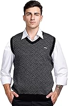 Woolen V Neck Sleeveless Half Sweater for Man Winter