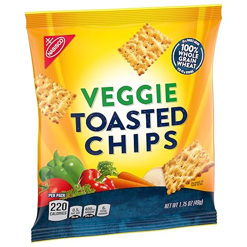 Miniatura 10 de Nabisco Veggie Chips de trigo integral de grano entero, galletas de trigo integral, paquetes de bocadillos de 60 a 1.75 onzas