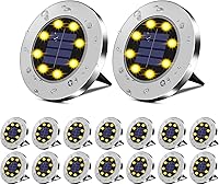 Vista 8 de Luces solares para exteriores, paquete de 16, luces solares para jardín al aire libre, impermeables, camino brillante, luz incrustada en el suelo