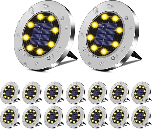 Miniatura 7 de DUUDO Paquete de 12 luces solares para exteriores, luces solares de jardín, impermeables, luces exteriores brillantes en el suelo, iluminación de