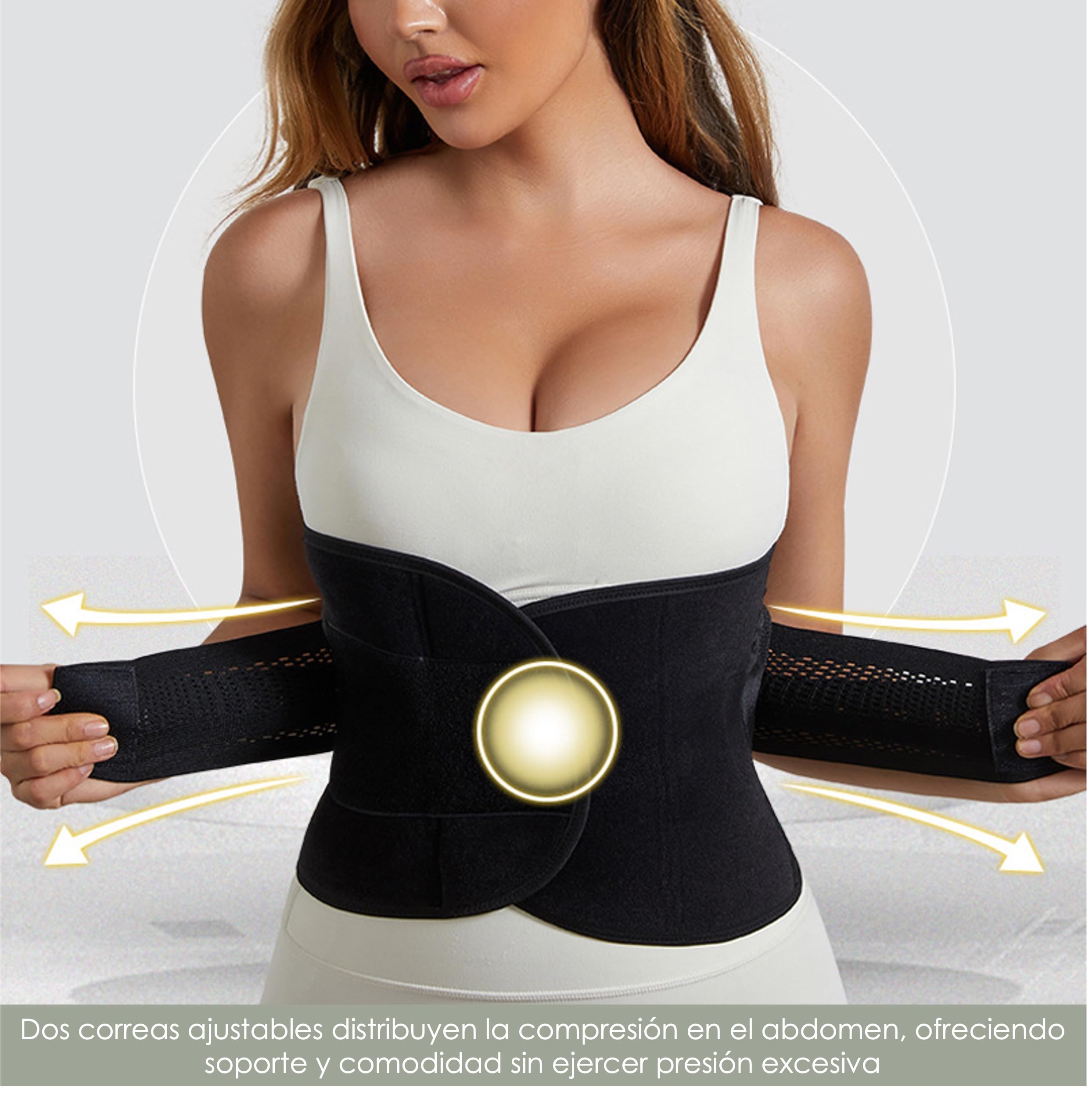 BellyHug – Faja Postparto para Recuperación Abdominal y Cesárea | Soporte de Pelvis, Efecto Adelgazante, Transpirable y Ajustable (Beige, 3XL)