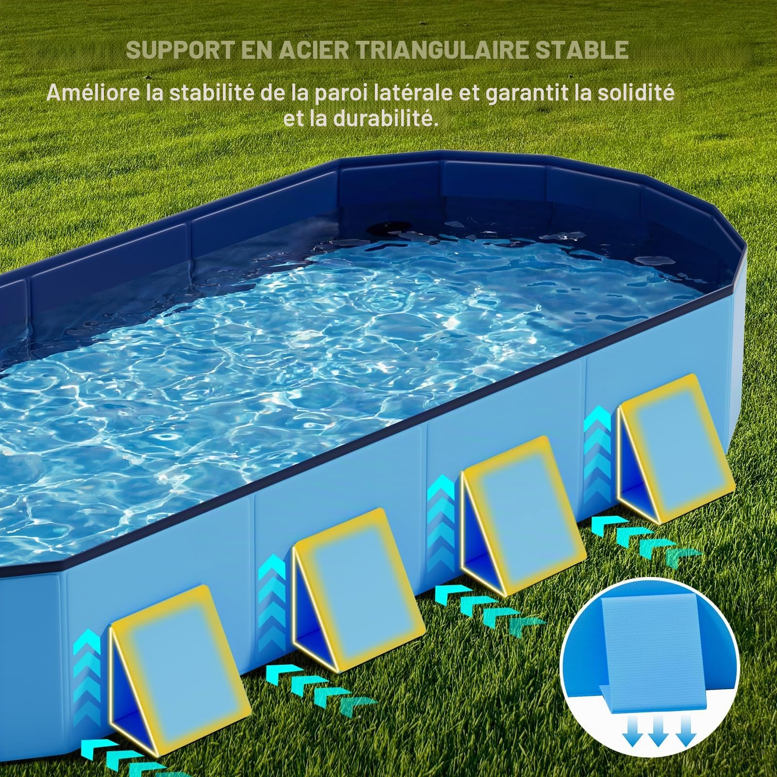 Piscine Chien Pliable, Piscine pour Chien 180cm en PVC