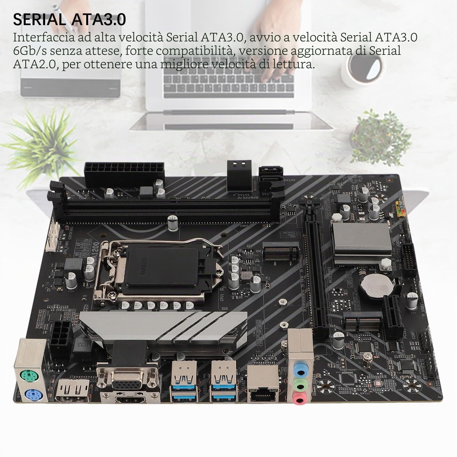 Scheda Madre Z490 GAMING PLUS, Scheda Madre ATX LGA 1200 225x190mm per CPU di 10a e 11a Generazione, Interfaccia M.2, DP, HDMI, VGA, per Computer Fai-da-te