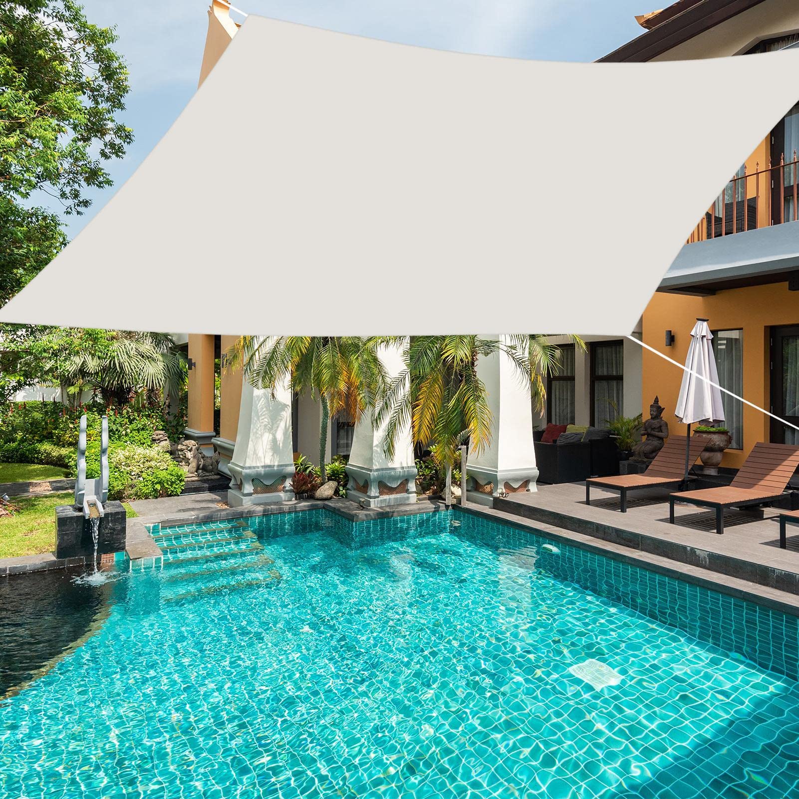 Couverture Rechange pour Pergola Inclinée 3x2,6m, Tonnelle Jardin en Toile pour Patio, Pelouse, Jardin, Piscine, Cour, Remplacement Voiles d'ombrage Pare-Soleil