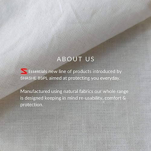 Miniatura 9 de Paquete de 5 cubrebocas de lino y algodón, 3 capas, lavable, reutilizable