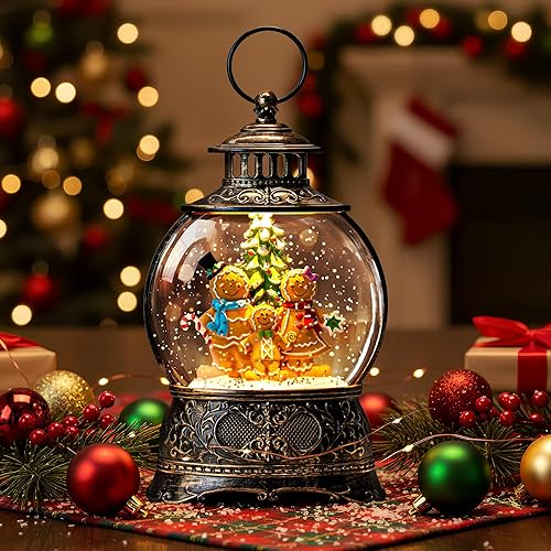 Miniatura 145 de Globo de nieve de Navidad, escena cardenal iluminada, linterna musical de agua de nieve, decoración navideña brillante y regalo para familiares