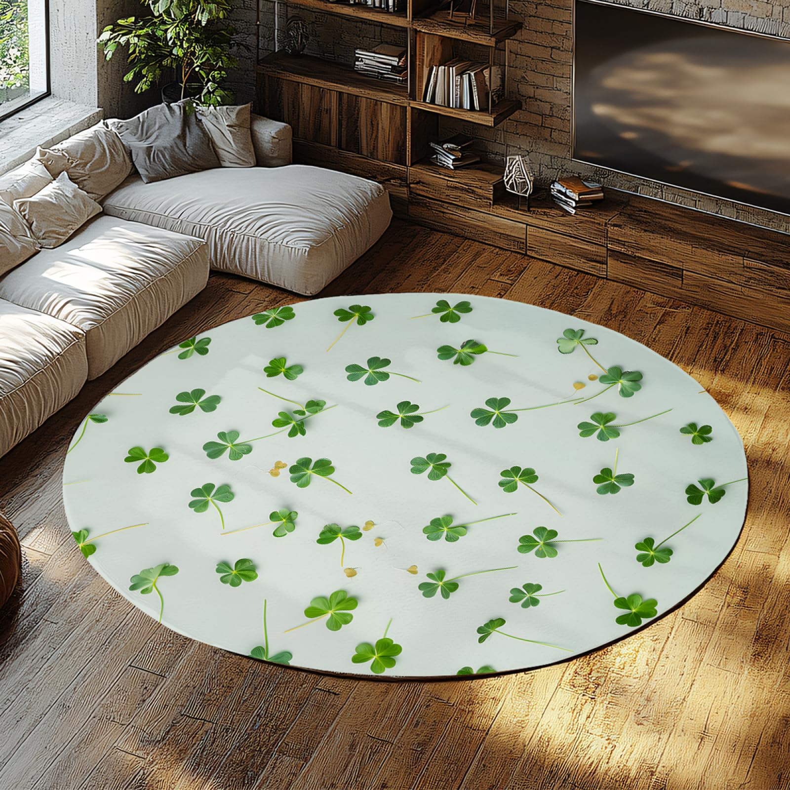 Tapis trèfle vert pour dortoir de collège et décoration de salle à manger