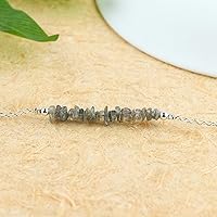 Vista 63 de TGH Pulsera de barra de chips naturales, cristal curativo, pulsera de cuentas crudas chapada en plata, cadena ajustable de 7 + 1 pulgada, regalo