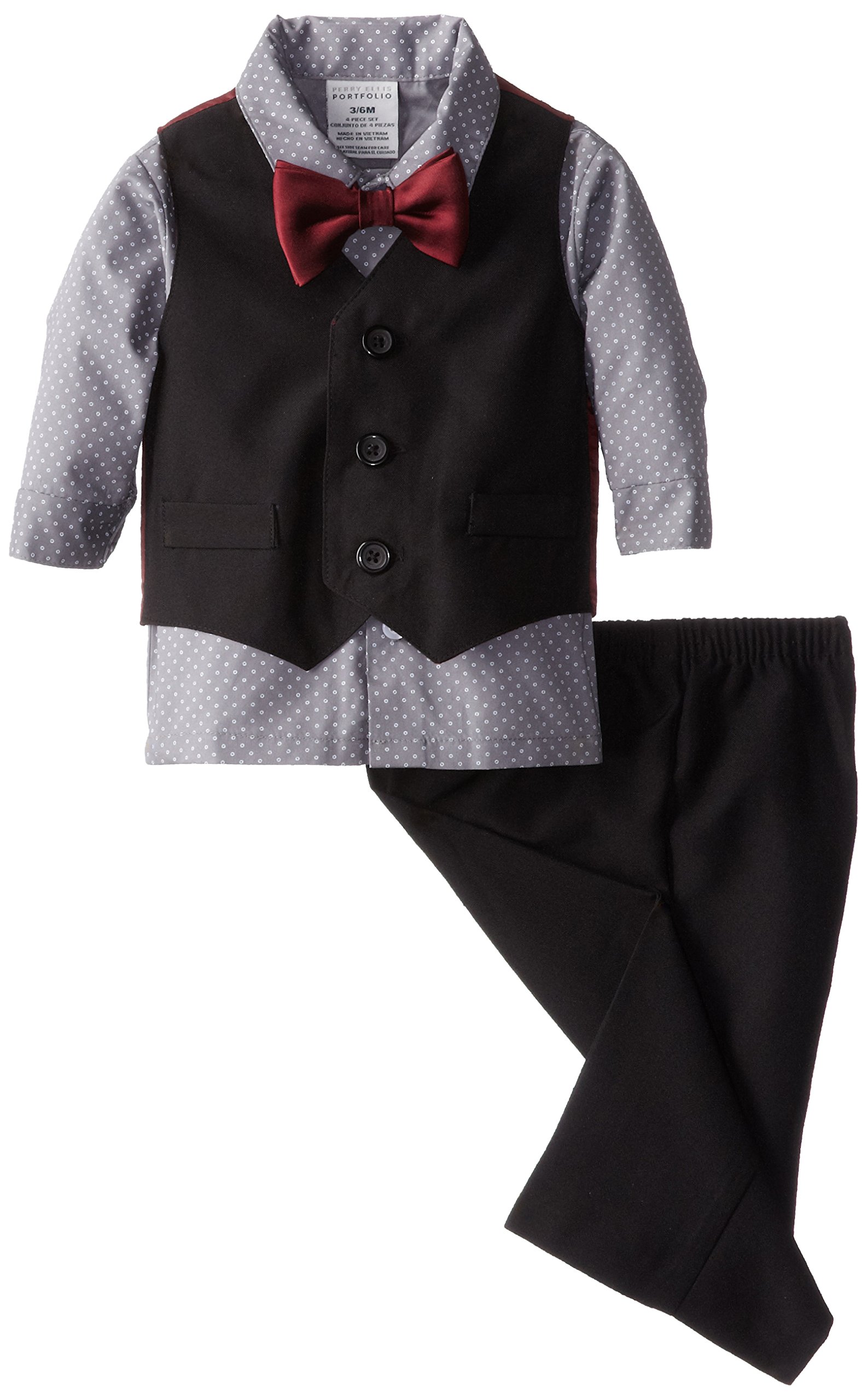 Perry Ellis Baby-Boys Newborn Poplin Vest Set