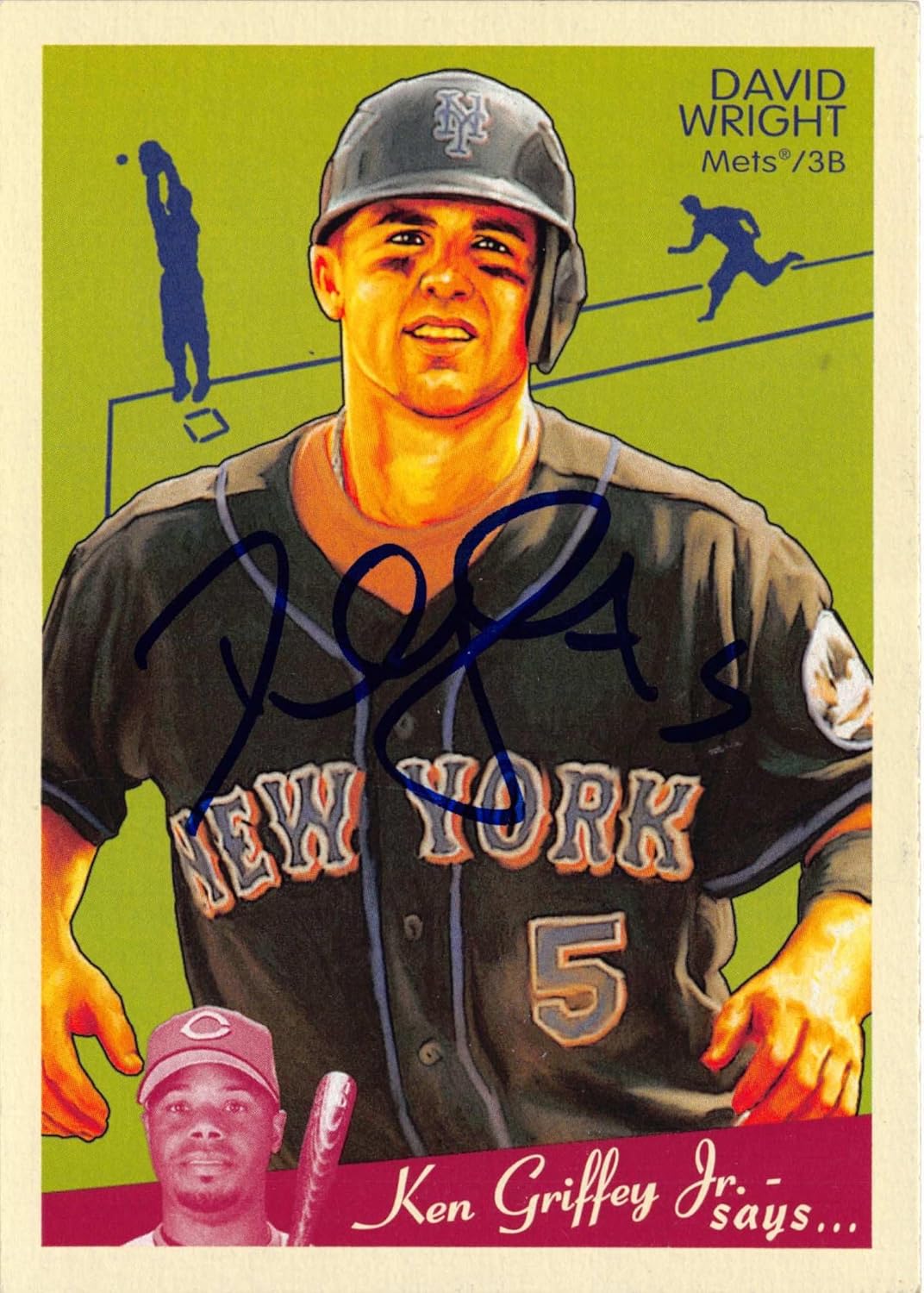 David Wright autographed baseball card 2008 Upper Deck Goudey #117 (New York Mets)