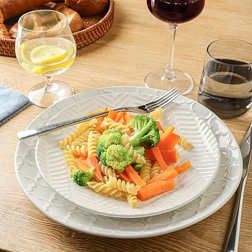Miniatura 3 de Sureasy - Platos de ensalada, platos pequeños de postre de 8.5 pulgadas, platos de cerámica en relieve para aperitivos, aperitivos, platos de