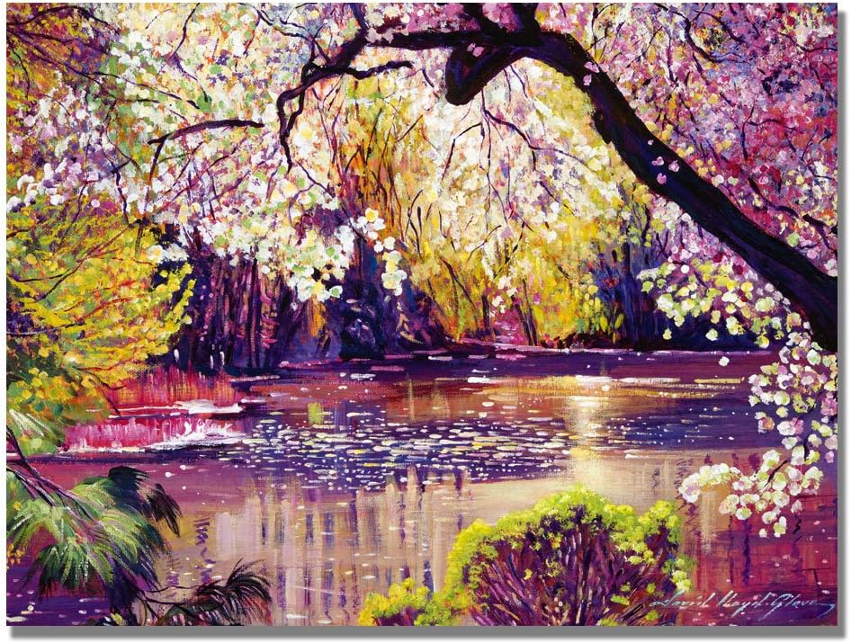 Central Park Spring Pond by David Lloyd Glover, 18x24-Inch Canvas Wall Art