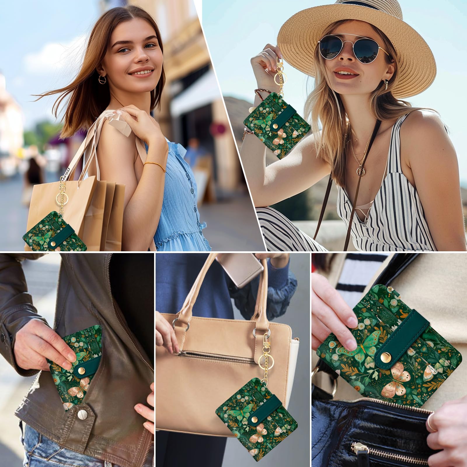 Jogjam Rfid Ladies Wallet, Small Slim Thin Compact Credit Card Women Wallet, PU Leather Bifold Cash Zipper Coin Pocket ID Window for Female