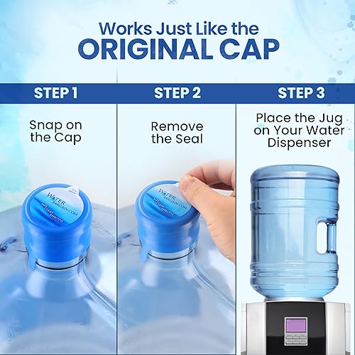 Miniatura 5 de Paquete de 10 Tapas para botellas de agua de 3 y 5 galones, a prueba de derrames, de 5 galones, se adapta a jarras de agua de 2, 3, 5, 6 galones,