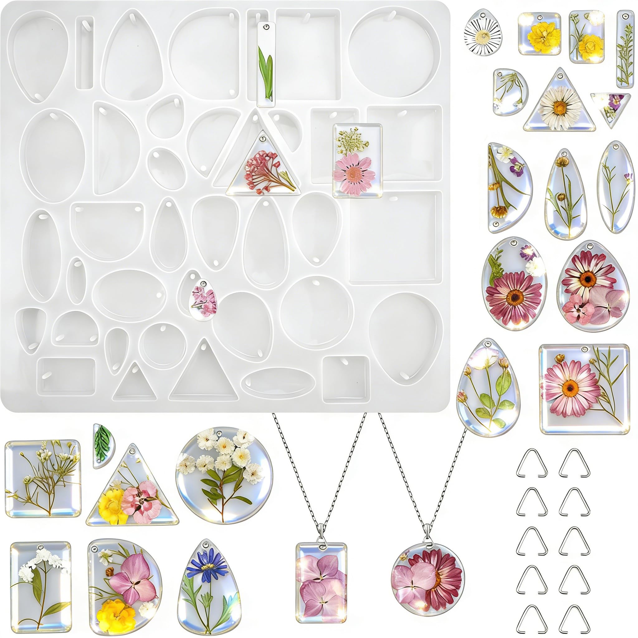Jewelry Resin Moulds Silicone Jewellery Making Kit with Hole