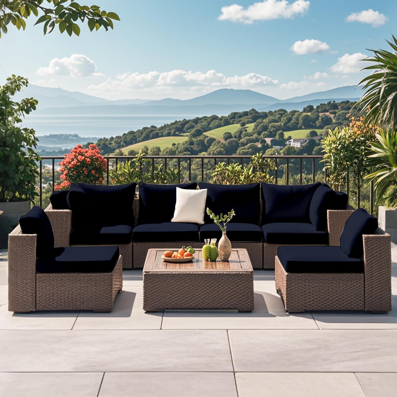 12Pcs Outdoor Cushion Covers Patio Cushion Covers Cushion Covers for Outdoor Furniture Stretch Patio Cushion Covers Replacement Couch Slipcovers Waterproof (Cover Only)