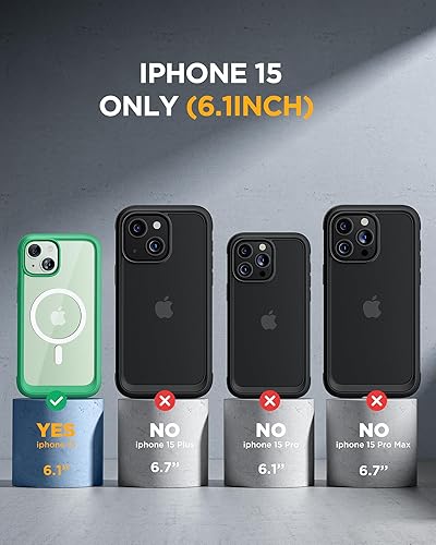 Miniatura 6 de Miracase Glass Series - Funda para iPhone 15 compatible con MagSafe Funda magnética de cuerpo completo con protector de pantalla integrado de vidrio